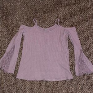 Purple cold Shoulder Shirt